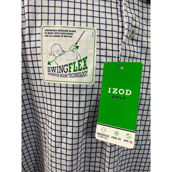 NWT IZOD Golf XXL Mens Polo Shirt White SwingFlex Stretch UPF15 Short Sleeve - Picture 10 of 11